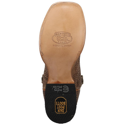 Dan Post Murray Men's Brown Bison Leather Square Toe Rugged Western Cowboy Boots 6 DP5036_8_D  - from alligatorwarehouse.com