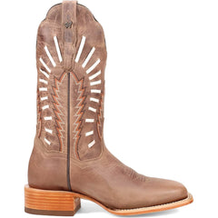 Dan Post Lacey Women’s Tan Leather Square Square Toe Western Cowboy Boot