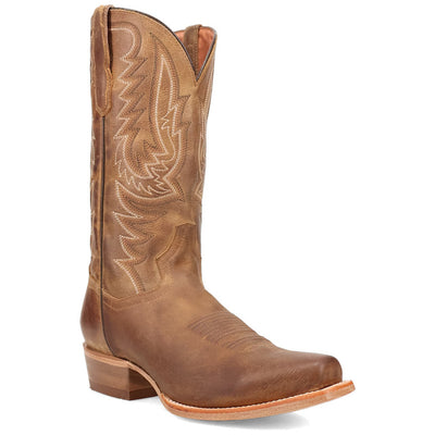 Dan Post Roman Men's Tan Leather Sleek Square Toe Western Cowboy Boots 1 DP7015_7.5_D  - from alligatorwarehouse.com