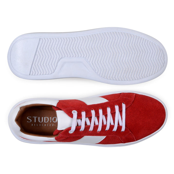 Belvedere Olivier - Red & White Genuine Ostrich Shoe