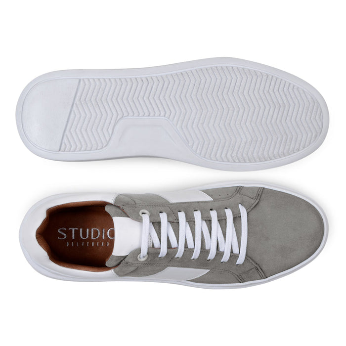 Belvedere Olivier Gray/White Ostrich Leather Luxury Shoe
