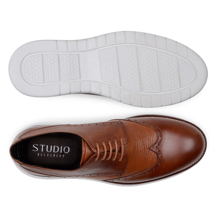 Belvedere Enzo - Antique Tan Ostrich Leather Dress Shoe