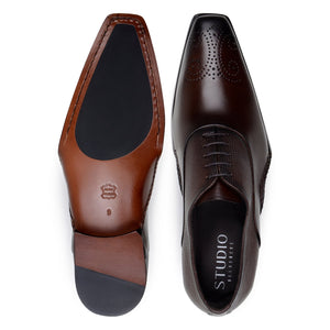 Belvedere Saggio Ant. Tabacco Alligator Dress Shoe