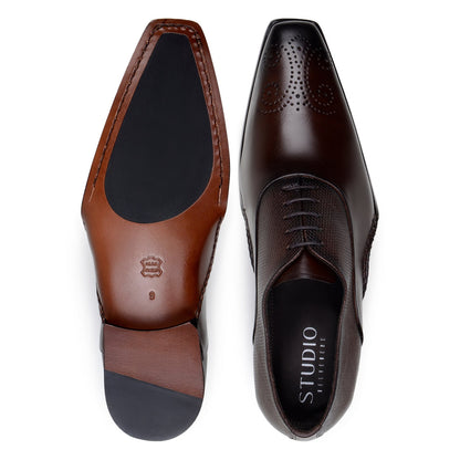 Belvedere Saggio Ant. Tabacco Alligator Dress Shoe