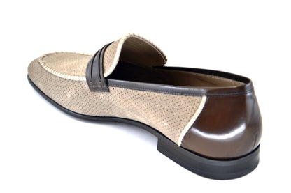 C131-3417HS- Perforated Suede-Taupe