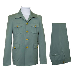 Seersucker Suit Peak Lapel Suit in Color "Mint Green " - Summer Fabric Tone on Tone Shadow Stripe By Rossiman