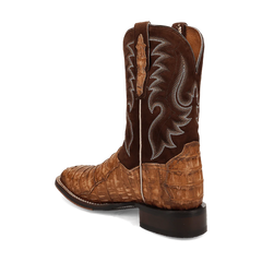 Dan Post Men’s Leon Brass/Brown Caiman Leather Western Boots