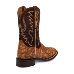 Dan Post Men’s Leon Brass/Brown Caiman Leather Western Boots