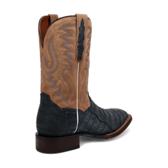 Dan Post Men's Leon Denim & Tan Caiman Square Toe Western Boots