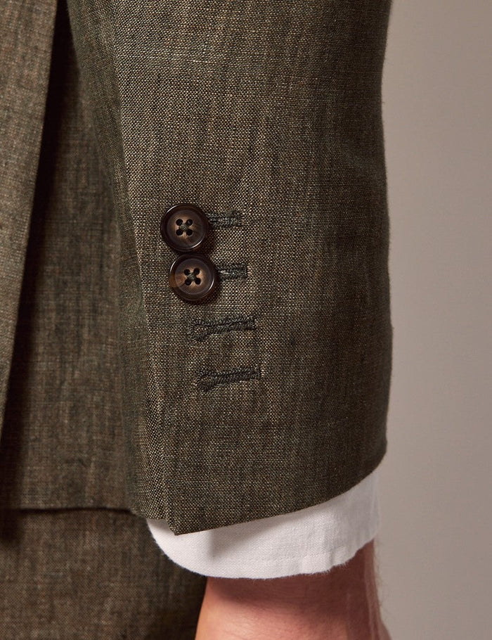 Mens Suit For Beach Wedding - Summer  Suit in Dark Green