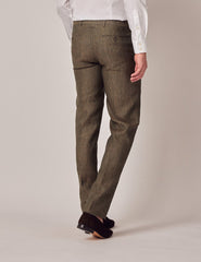 Mens Linen Suit For Beach Wedding - Summer  Suit in Dark Green Tailored Fit