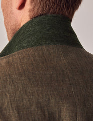Mens Linen Suit For Beach Wedding - Summer  Suit in Dark Green Tailored Fit