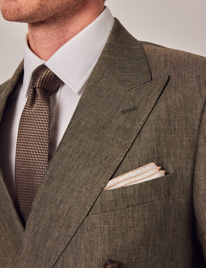 Mens Suit For Beach Wedding - Summer  Suit in Dark Green Tailored Fit
