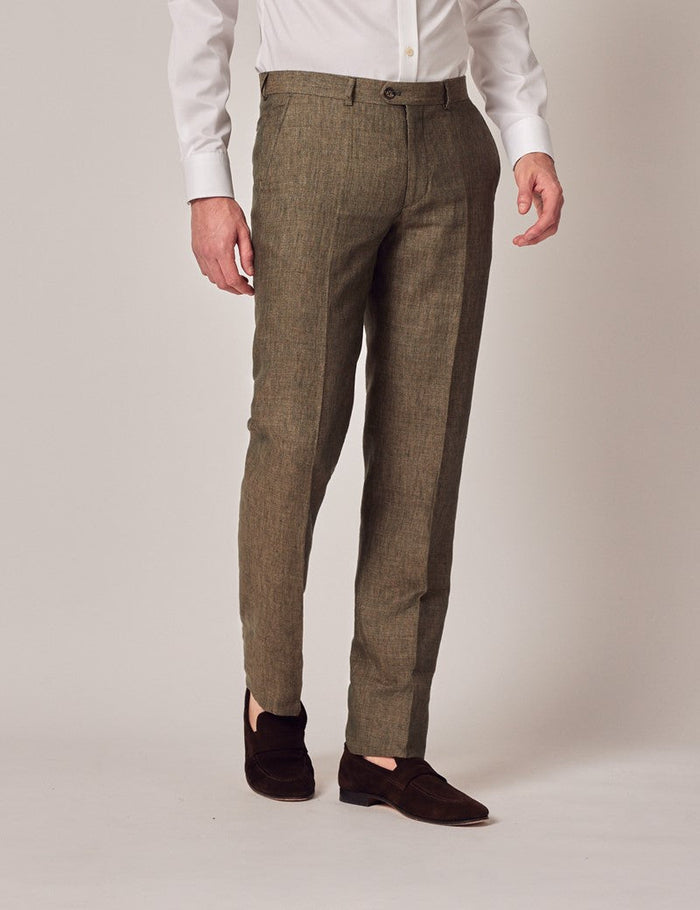 Mens Suit For Beach Wedding - Summer  Suit in Dark Green Tailored Fit
