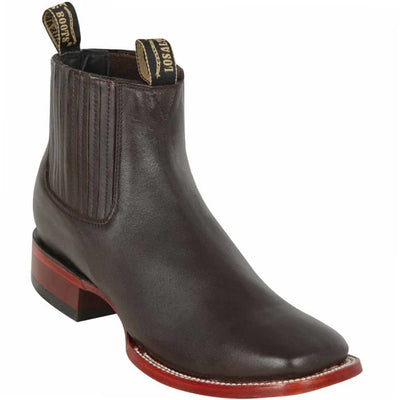 Los Altos Boots - Mens Dress Cowboy Boot - Low Priced Dark Brown Square Toe Ankle Boots- in Brown 1   - from alligatorwarehouse.com