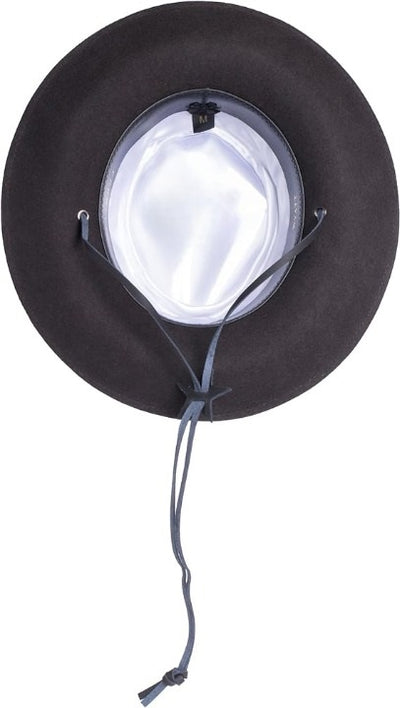 Men's Wool Wide Brim Fedora Hat Dark Brown with Grosgrain Ribbon 3   - from alligatorwarehouse.com