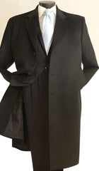 3/4 Length Dark Charcoal Masculine color Overcoat men's Car Coat - Mid length Coat