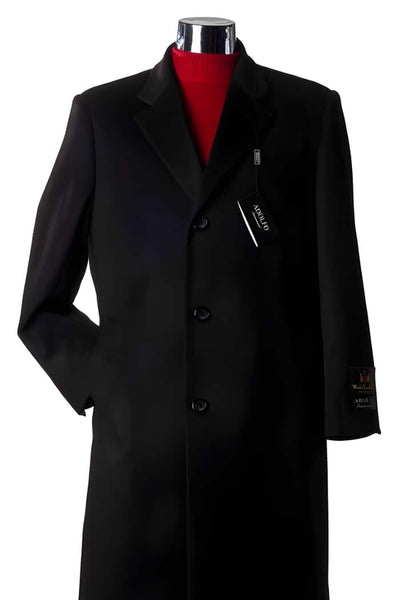 3/4 Cashmere Wool fabric Long men's Dress Topcoat - Winter coat ~ Dark Charcoal Masculine color - men's Overcoat 1   - from alligatorwarehouse.com