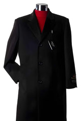 3/4 Cashmere Wool fabric Long men's Dress Topcoat - Winter coat ~ Dark Charcoal Masculine color - men's Overcoat