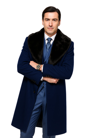 Dark Navy Blue Overcoat