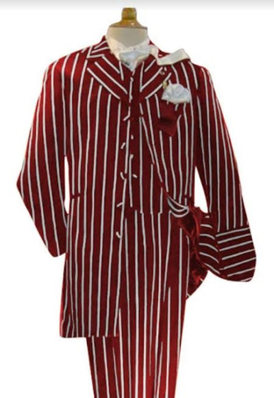Burgundy Pinstripe Suit - Mens 1920s Gangster Pinstripe Suit - Chalk Pinstripe 1   - from alligatorwarehouse.com