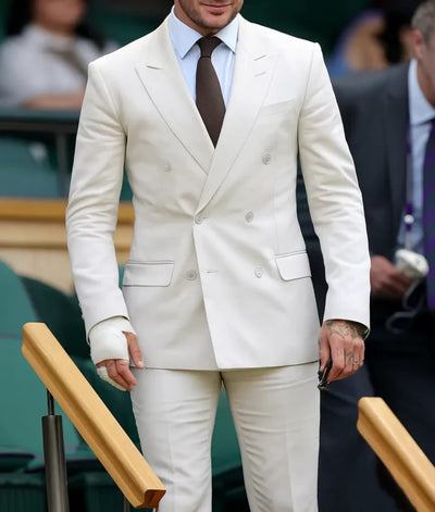 David Beckham Double Breasted Off White Blazer 1   - from alligatorwarehouse.com