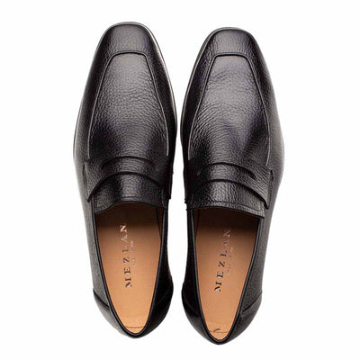 Men's Deerskin Black Penny Loafer By Mezlan Made In Spain Brand 4   - from alligatorwarehouse.com