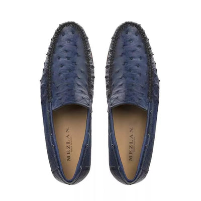 Jean Genuine Ostrich Dress Moccasin By Mezlan Made in Spain Brand 4   - from alligatorwarehouse.com