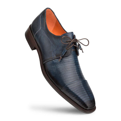 Lizard Skin Tassel Derby in Blue for men By Mezlan Made In Spain Brand 1   - from alligatorwarehouse.com