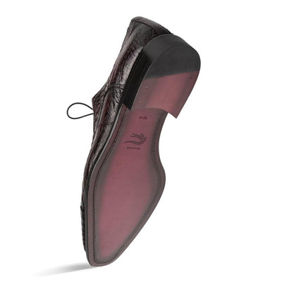 Giovane Fuscus Cap Toe Derby Burgundy Crocodile Shoes By Mezlan Made In Spain Brand 5   - from alligatorwarehouse.com
