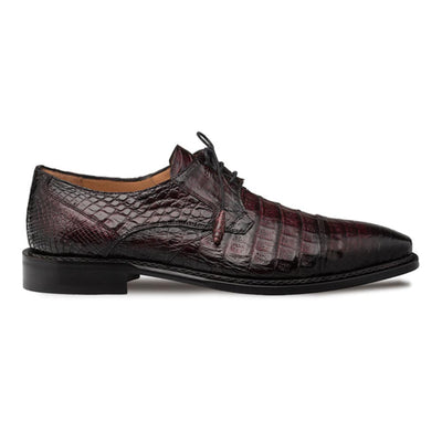 Giovane Fuscus Cap Toe Derby Burgundy Crocodile Shoes By Mezlan Made In Spain Brand 3   - from alligatorwarehouse.com