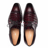 Giovane Fuscus Cap Toe Derby Burgundy Crocodile Shoes By Mezlan Made In Spain Brand 2   - from alligatorwarehouse.com