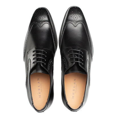 Tasso Wing Tip Derby  Black By Mezlan Made In Spain Brand