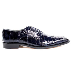 Belvedere  Designer Shoes Men's Mare Navy Genuine Ostrich & Eel Oxfords