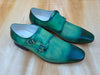 Distress Finished Double Monk Strap Loafer 2 KS308-06XGREEN9  - from alligatorwarehouse.com
