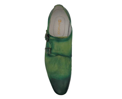 Distress Finished Double Monk Strap Loafer 3 KS308-06XGREEN9  - from alligatorwarehouse.com
