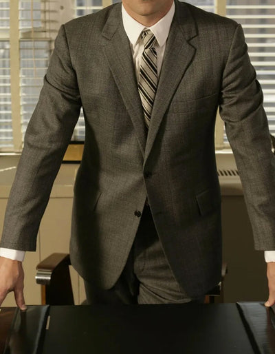 Mens Don Draper Charcoal Grey Suit 1 BP-9077  - from alligatorwarehouse.com