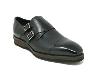 Double Monk Strap Burnished Loafer 1 KS515-04BLACK75  - from alligatorwarehouse.com