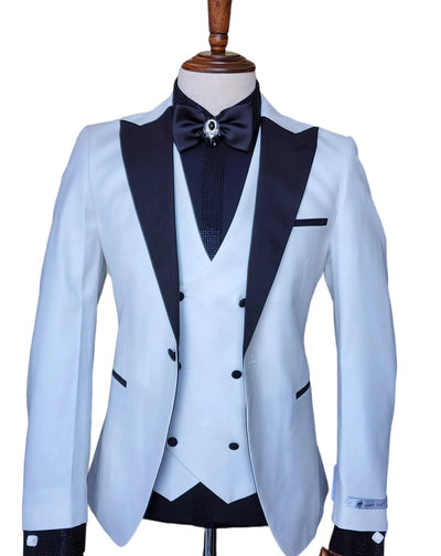 Ivory Tuxedo - Cream Wedding Suit  - Off White Groom Slim Fit  Suit 2   - from alligatorwarehouse.com