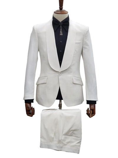 Ivory Tuxedo - Cream Wedding Suit  - Off White Groom 2Piece  Suit 1   - from alligatorwarehouse.com