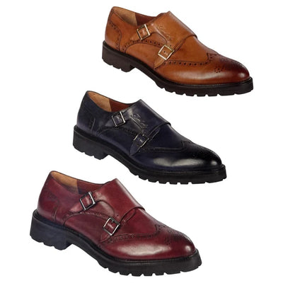 Lombardy Calfskin Wingtip Double Monk Strap Dress Shoes 1   - from alligatorwarehouse.com