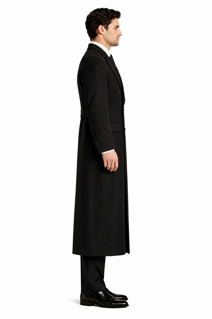 Authentic Fully Lined Double Breasted men's Wool Blend Dress Coat