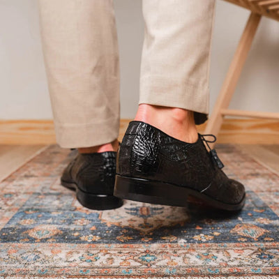 Marco Di Milano Lacio Men's Shoes Black Genuine Caiman Crocodile Dress Derby Oxfords 9 LACIO_CAIMAN FUSCUS_BLACK_8.5  - from alligatorwarehouse.com