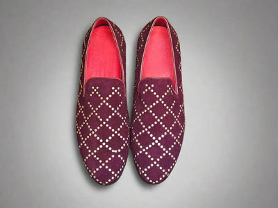 Dress Studs Loafer in Suede 2 KS805-10SSRED9  - from alligatorwarehouse.com
