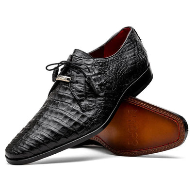 Marco Di Milano Lacio Men's Shoes Black Genuine Caiman Crocodile Dress Derby Oxfords 1 LACIO_CAIMAN FUSCUS_BLACK_8.5  - from alligatorwarehouse.com