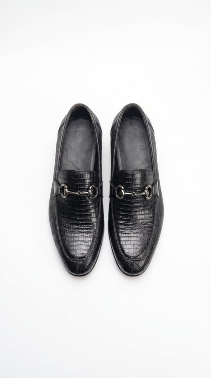 Lombardy Men’s Teju Lizard Bit Loafers – Exotic Leather Slip-On Dress Shoes