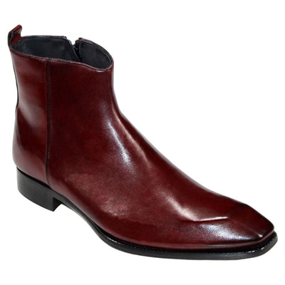 Duca Romano Cordovan Burgundy Genuine Italian Calfskin Ankle Boots 1   - from alligatorwarehouse.com