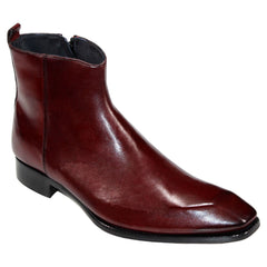 Duca Romano Cordovan Burgundy Genuine Italian Calfskin Ankle Boots