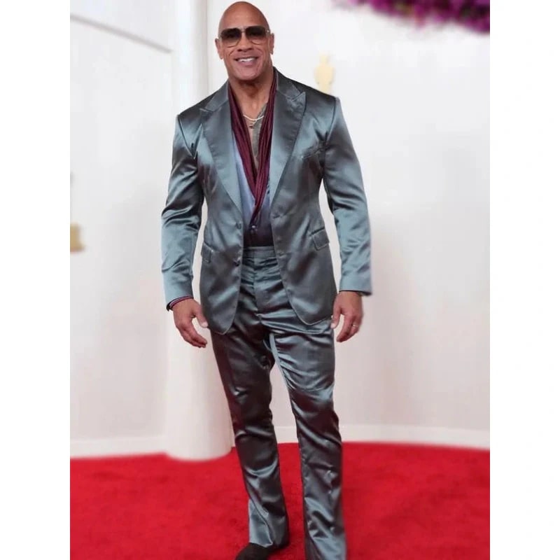 Dwayne Johnson Oscar Metallic Suit