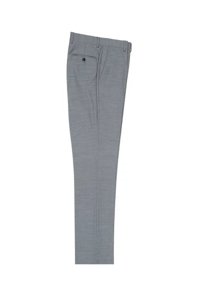 Light Gray Flat Front Wool Dress Pant 2560 by Tiglio Luxe E09063/26 1   - from alligatorwarehouse.com
